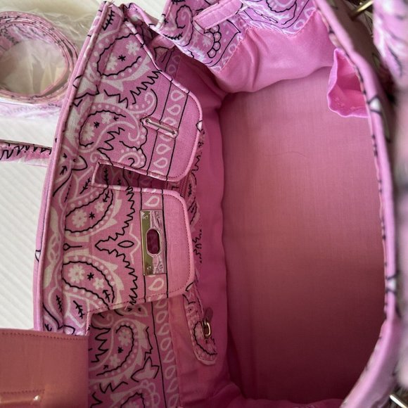 Veronica Beard Paisley Print Pink Mini Tote Bag Crossbody Strap❤️Gift❤️ - Picture 9 of 11